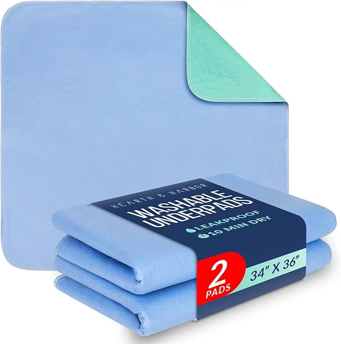 Fine Hearth amp Harbor Incontinence Bed Pads Washable Waterproof 34 x36 Washable Pee Pads for Adults Elderly Kids amp Pets Heavy Absorbency Pads for Beds for Incontinence Adults 2 Pack Reusable Underpads Original
