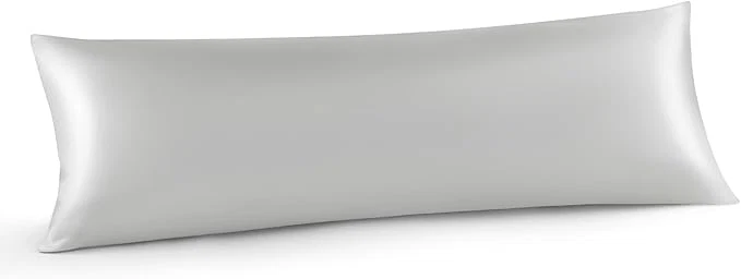 Clean INFIIXSO Body Pillow Cover with Zipper Luxury Mulberry Silk Body Pillow Case 20x54 Inches Ultra Smooth and Soft Cooling Long Pillowcase Gift for Women Men Light Grey Optimized