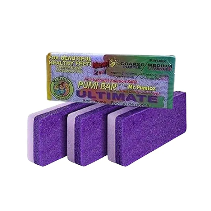 Official Mr. Pumice PUMI Bar 2-in-1 Dual Grit Callus Remover Pedicure Stone Durable
