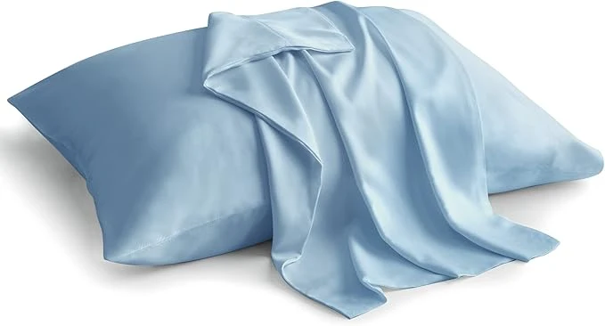 Modern BEDELITE Pillow Cases Queen Size Set of 2 Rayon Derived from Bamboo Cooling Pillow Cases for Hot Sleepers amp Night Sweats Breathable and Silky Soft Envelope Pillowcases Blue 20 quot x30 quot Contemporary