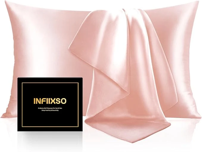 Proven INFIIXSO Mulberry Silk Pillow Cases King Size Set of 2 Silk Pillowcase with Hidden Zipper 20 quot x36 quot Smooth and Soft Pillow Case for Hair and Skin Coral 2 Pack Stylish