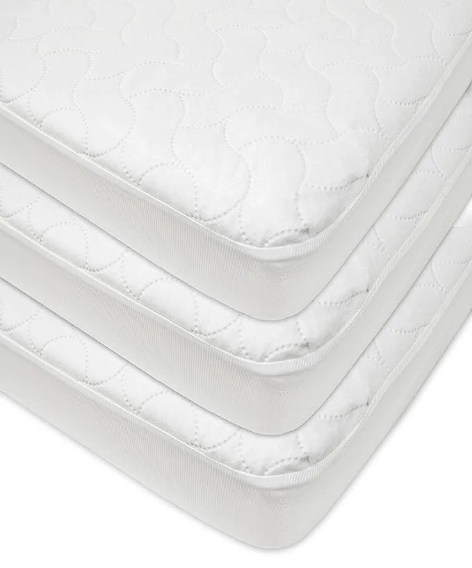 Secure American Baby Company 3 Pack Waterproof Fitted Crib Mattress Protector 52 quot x 28 quot - Quilted Noiseless Soft amp Breathable Crib amp Toddler Mattress Pad Cover Traditional