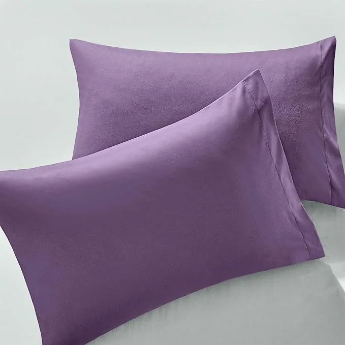 Certified MILVOWOC 2Pcs Brushed Microfiber King Pillowcases - 20 x 36 Inch Purple Pillow Case Set Non Slip Envelope Pillow Cover with Moisture Absorption and Anti-Wrinkle Machine Washable Innovative