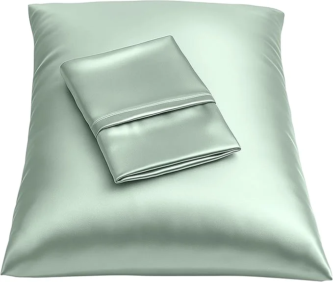 Top-Quality BLISSFORD Satin Pillowcase with Zipper for Hair and Skin Care Feels Soft and Cool Like a Silk Pillowcase Satin Pillow Cases 2 Pack Slik Pillow Cover Mint - Standard Size Set of 2 Original