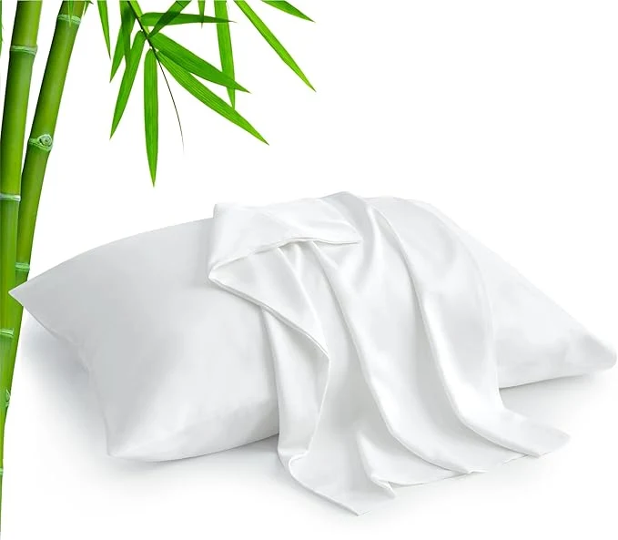 Versatile BEDELITE Standard Pillow Cases Set of 2 Rayon Derived from Bamboo Cooling Pillow Cases for Hot Sleepers amp Night Sweats Breathable Silky Soft Envelope Pillowcases White 20 quot x26 quot Crafted