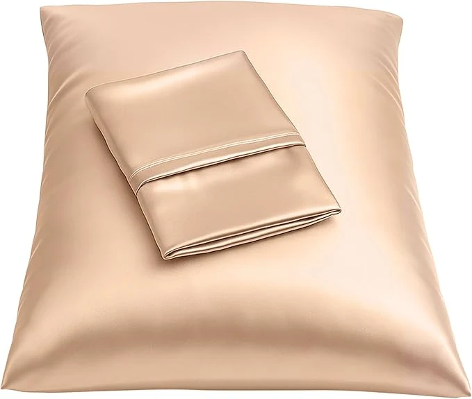 Relaxed BLISSFORD Satin Pillowcase with Zipper for Hair and Skin Care Feels Soft and Cool Like a Silk Pillowcase Satin Pillow Cases 2 Pack Slik Pillow Cover Champagne Queen Set of 2 Exclusive