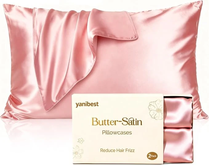 Luxury Yani Satin Pillowcase Silk Pillow Cases for Hair and Skin with Zipper Queen Pillow Cases Set of 2 for 20 quot x30 quot Exquisite Packaging for Women Men Carefully Designed