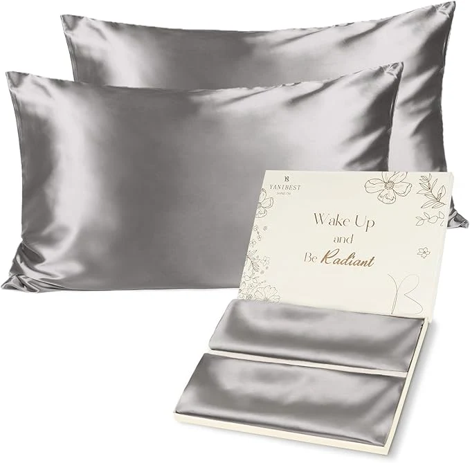High-Quality Yani Satin Pillowcase Silk Pillow Cases for Hair and Skin with Zipper Standard Pillow Cases Set of 2 for 20 quot x26 quot Exquisite Packaging for Women Men Organic