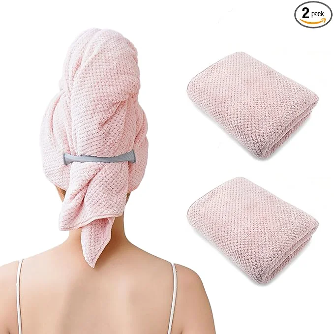 Genuine 2 Packs Large Microfiber Hair Towel Wrap Classic