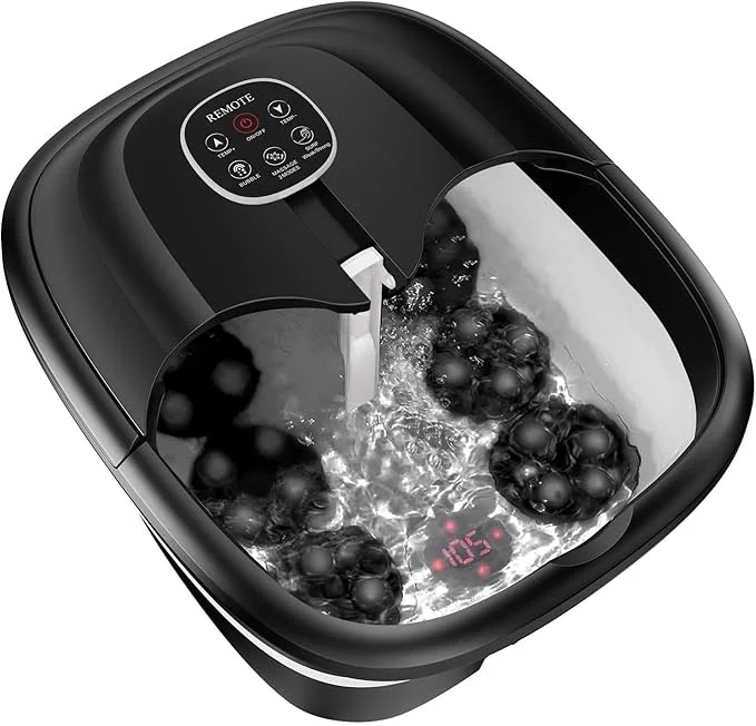 Proven Collapsible Foot Spa with Surf Wave Massage Foot Bath with 24 Motorized Natural