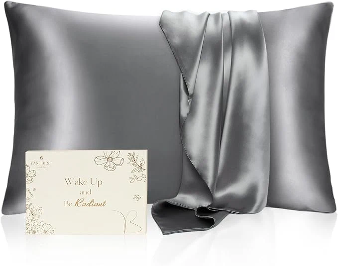 Smooth Yani Satin Pillowcase Silk Pillow Cases for Hair and Skin with Zipper Standard Pillow Cases Set of 2 for 20 quot x26 quot Exquisite Packaging for Women Men Original