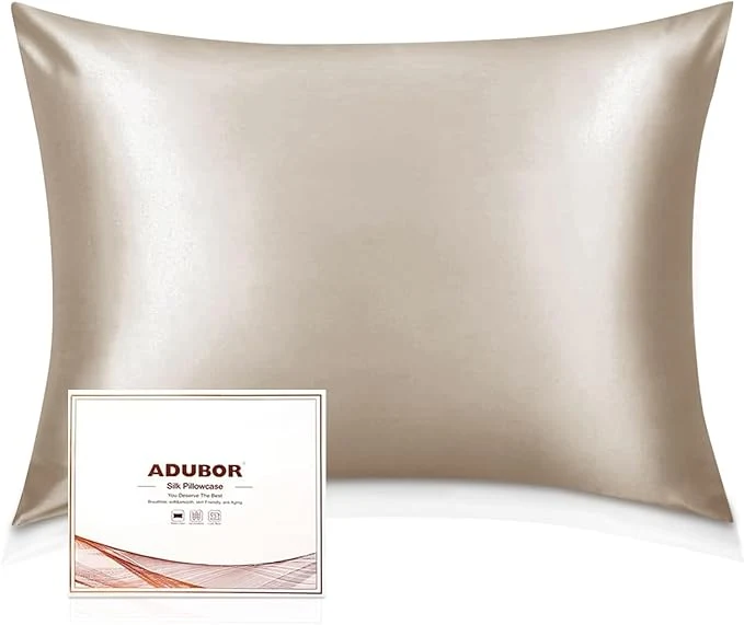 Artisan Adubor Silk Pillowcase - Mulberry Silk Pillow Cases 22 Momme 6A Grade Fibers Silk Pillow Case for Hair and Skin Health with Hidden Zipper Queen 20 39 39 x30 39 39 Beige 1PC Original