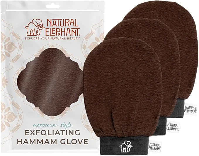 Healthy Natural Elephant Exfoliating Hammam Glove Moroccan Kessa Body Scrub Lightweight