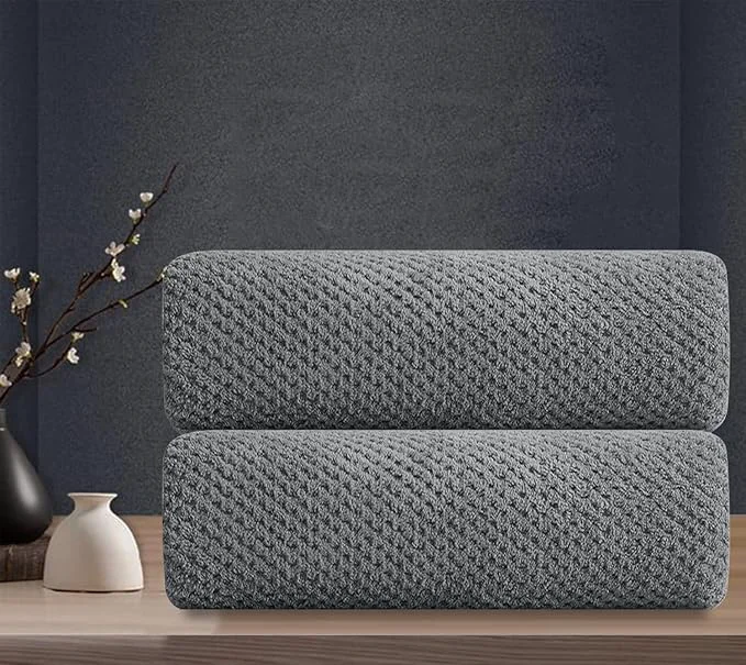 Next-Generation Grey Hand Towels Set 2 Pack-16 x31 Ultra Soft Microfibers Bathroom Towel Set Minimalist