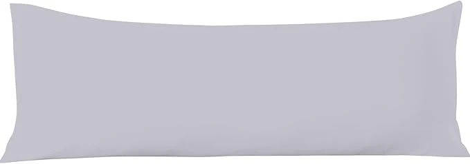 Breathable Comfort Beddings Body Pillowcase Organic Cotton 600 Thread Count Sateen Soft Cooling Silver 1-Pack Hidden Zipper Closure Hotel Quality Fade amp Shrink Resistant 20 x 48 Inches Advanced
