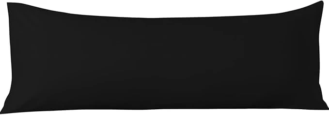 Casual Comfort Beddings Body Pillowcase Organic Cotton 600 Thread Count Sateen Soft Cooling Black 1-Pack Hidden Zipper Closure Hotel Quality Fade amp Shrink Resistant 20 x 48 Inches Recyclable