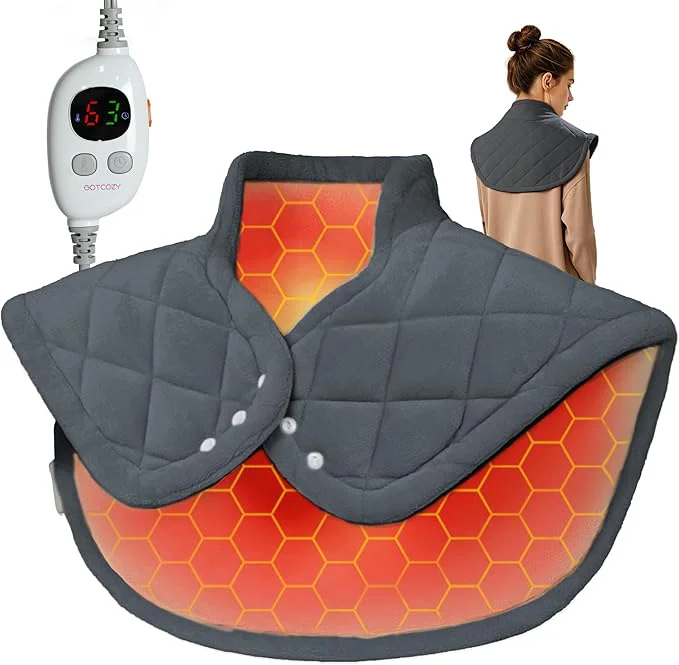 Effective GOTCOZY Heating pad for Neck and Shoulders Pain Relief-Heat Wrap pad High-Quality