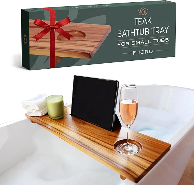 Breathable Teak Bathtub Tray for Tub 29 Bath Tub Tray Wood for Small Tubs Bath Tray Traditional