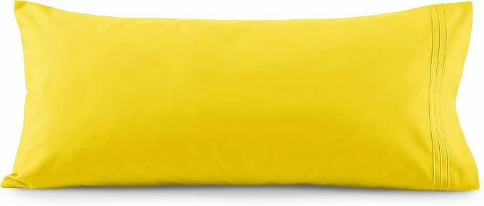 Casual Elegant Comfort Luxury Ultra-Soft 1-Piece Pillowcase Set - 1500 Premium Hotel Quality Microfiber Double Brushed - Wrinkle Resistant Body Pillowcase Size Yellow Fine