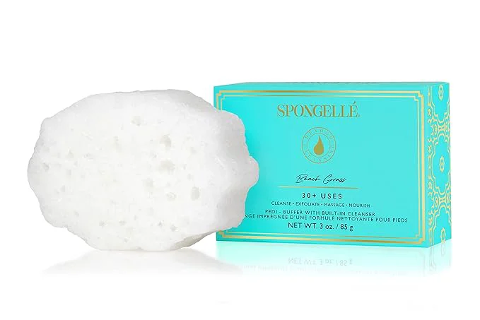 Recyclable Spongellé Beach Grass Pedi Buffer Bath Sponge Exfoliating Foot Heel Scrub Verified