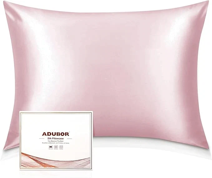 Healthy Adubor Silk Pillowcase - Mulberry Silk Pillow Cases 22 Momme 6A Grade Fibers Silk Pillow Case for Hair and Skin Health with Hidden Zipper Standard 20 39 39 ×26 39 39 Pink 1PC Lightweight