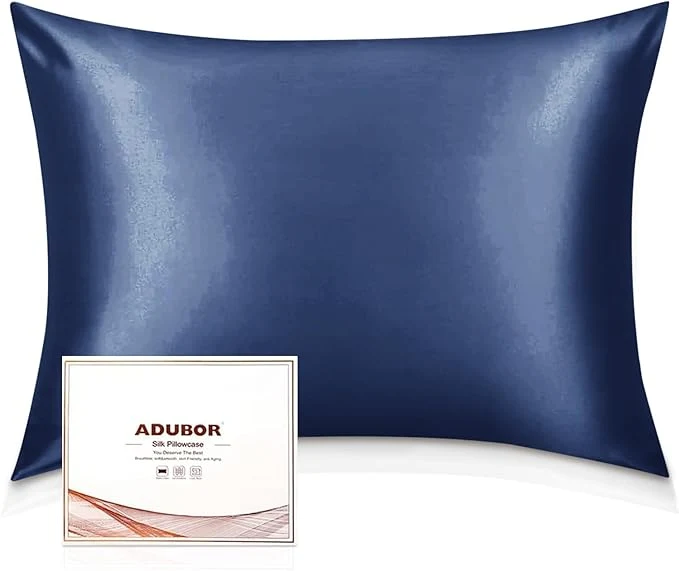 Authentic Adubor Silk Pillowcase - Mulberry Silk Pillow Cases 22 Momme 6A Grade Fibers Silk Pillow Case for Hair and Skin Health with Hidden Zipper Queen 20 39 39 x30 39 39 Navy Blue 1PC Artisan
