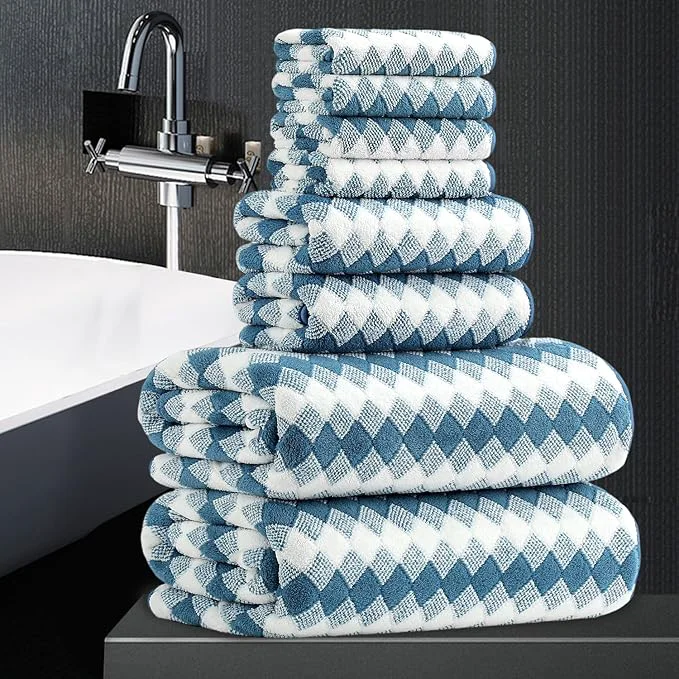 High-Quality 8 Piece Bathroom Towel Set 2 Oversized Bath Towels 2 Hand Towels 4 Professional