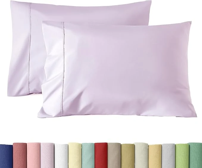 Official WINLIFE Queen Pillowcases Set of 2 Cotton Egyptian Quality Queen Pillow Cases 2 20×30 inches Soft and Breathable Pillow Cover Lavender Efficient