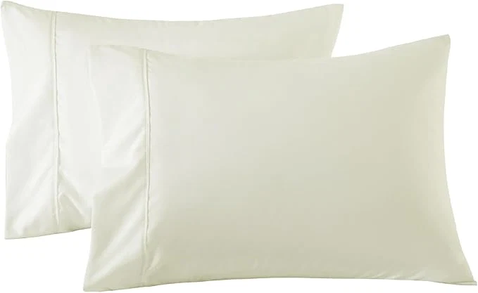 Long-Lasting WINLIFE Cotton Pillow Cases Standard Set of 2 Pillowcases Standard Size Long Staple Cotton 20×26 inches Cooling Breathable amp Soft Pillowcase Covers Beige Premium