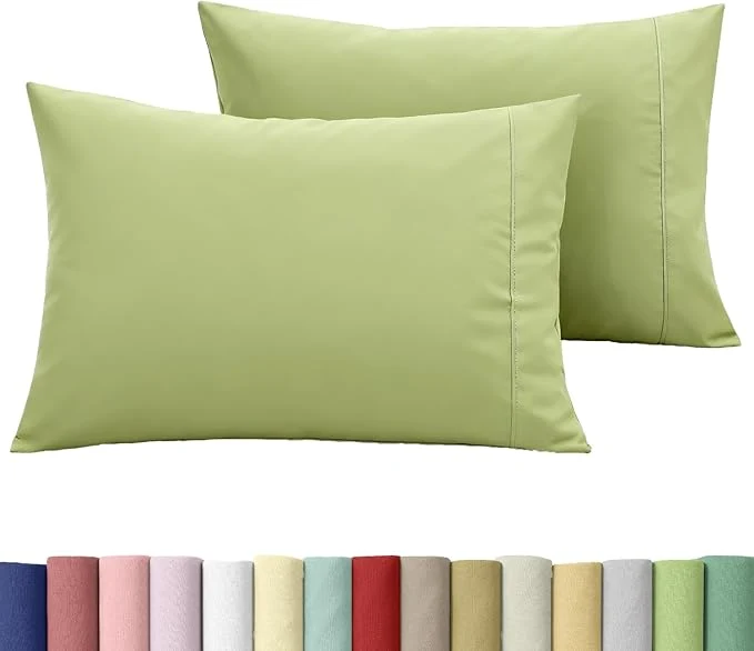 Certified WINLIFE Cotton Pillowcases Standard Size Set of 2 Pillowcases 20×26 inches Soft and Breathable Pillow Case Apple Green Sustainable