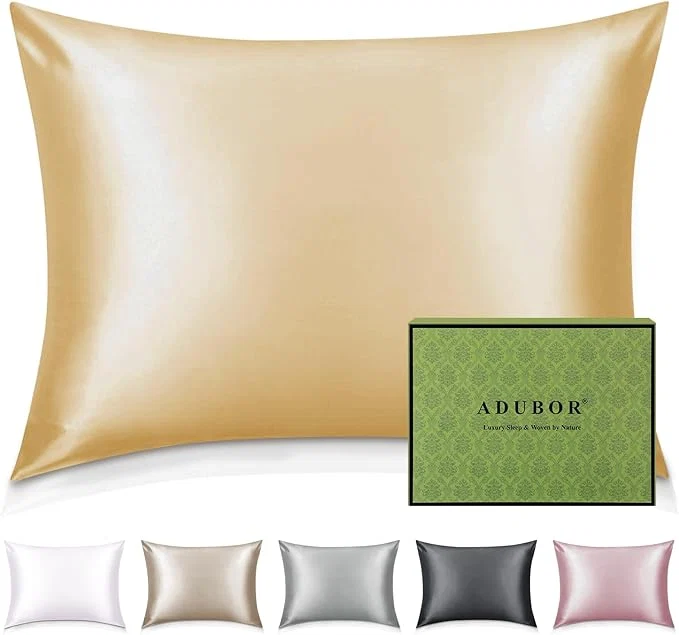 Durable Adubor Silk Pillowcase - Mulberry Silk Pillow Cases 22 Momme 6A Grade Fibers Silk Pillow Case for Hair and Skin Health with Hidden Zipper Queen 20 39 39 x30 39 39 Gold 1PC Clean