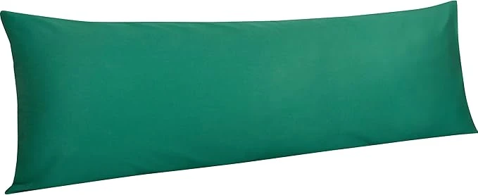 Exclusive NTBAY Egyptian Cotton Body Pillowcase - 500 Thread Count Cotton Body Pillow Cover - Soft and Breathable Envelope Closure Body Pillowcase for Adults 20x54 Inches Dark Green Contemporary