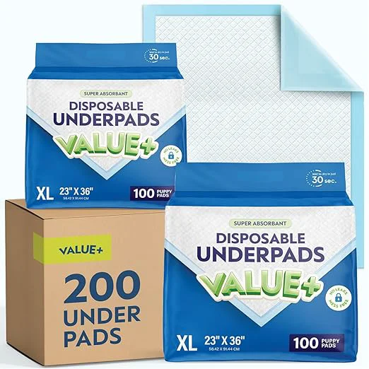 Dependable Chucks Pads Disposable 200-Pack Underpads 23x36 Incontinence Chux Pads Absorbent Fluff Protective Bed Pads Pee Pads for Babies Kids Adults amp Elderly Puppy Pads Large for Training Leak Proof Reusable