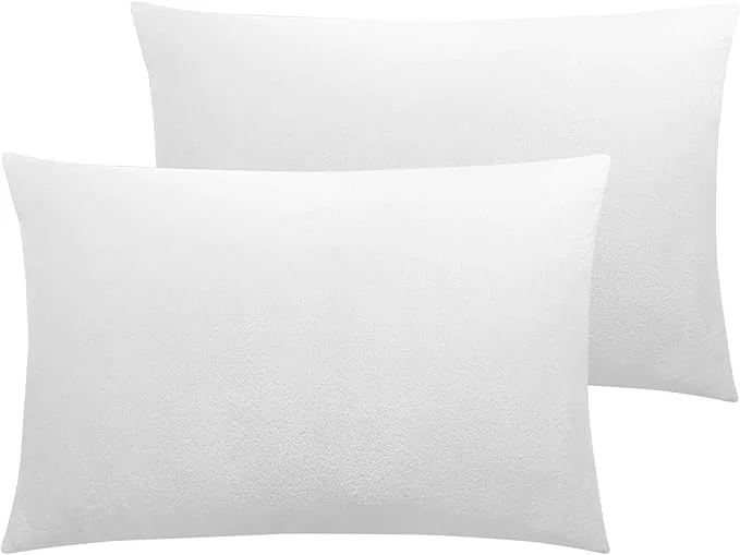 Outstanding NTBAY Velvet Soft Solid Color Zipped Toddler Pillowcases 2 Pack Cozy Luxury Zippered Plush Baby Travel Pillow Cases 13x18 Inches White User-Friendly