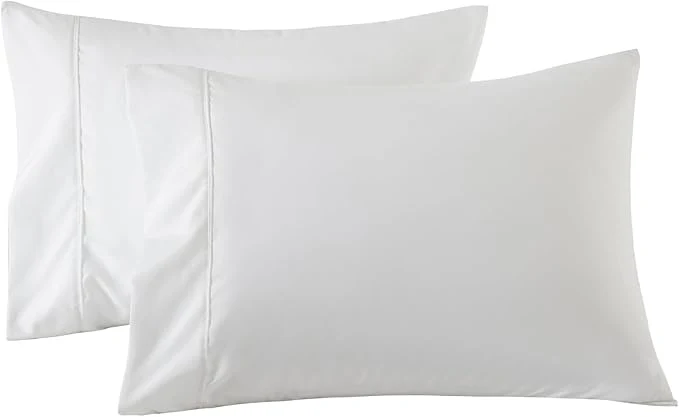 Artisan WINLIFE Cotton Pillowcases Set of 2 King Size Pillow Cases 20×36 Inches Soft and Breathable Pillow Cover Pure White Responsible