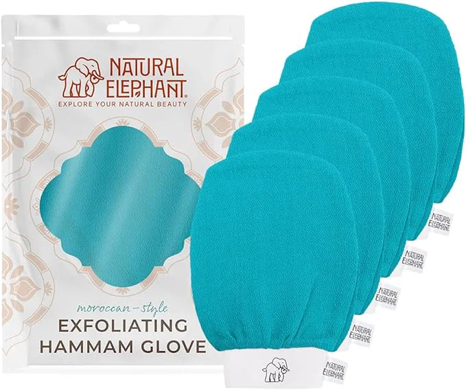 Comfortable Natural Elephant Exfoliating Hammam Glove Moroccan Kessa Body Scrub Flexible