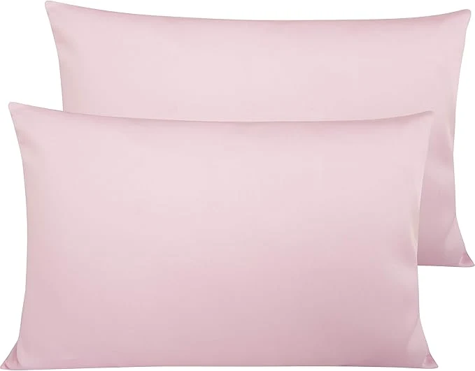Easy-to-Use NTBAY Egyptian Cotton Queen Pillowcases - Set of 2 500 Thread Count Cotton Pillowcases - Soft and Breathable Envelope Closure Pillow Cases - 20x30 Pillow Covers for Bed Pink Comfortable