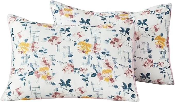 Superior WINLIFE Cotton Pillow Cases Set of 2 Aesthetic Shabby Floral Chic Printed Pillowcase Envelope Closure Pillow Cover Soft amp Breathable Standard 20 39 39 x 26 39 39 Pure