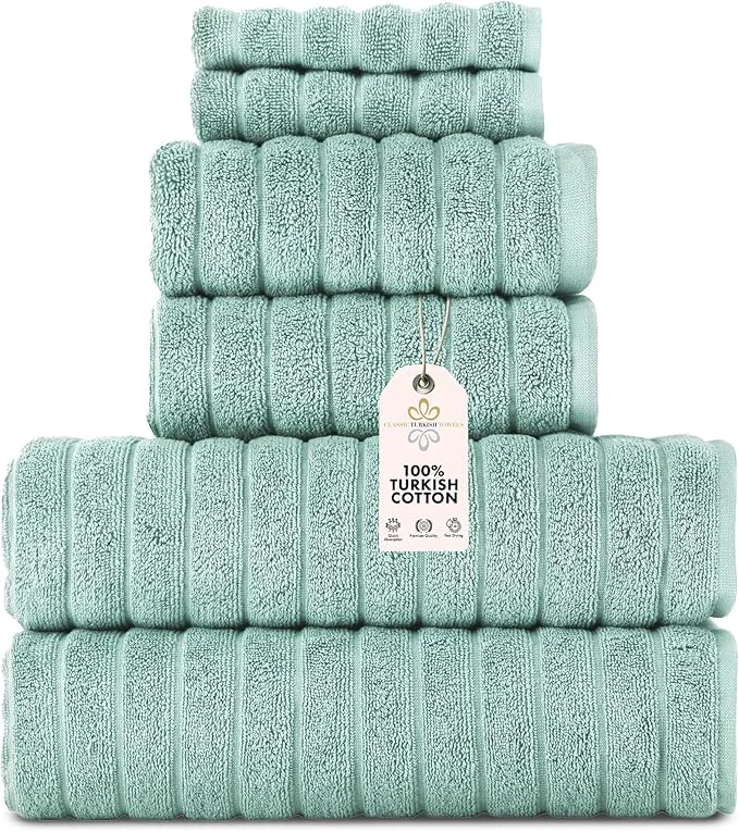 Responsible Classic Turkish Towels CTT Luxury 6 Piece Towel Set Turkish Cotton Original
