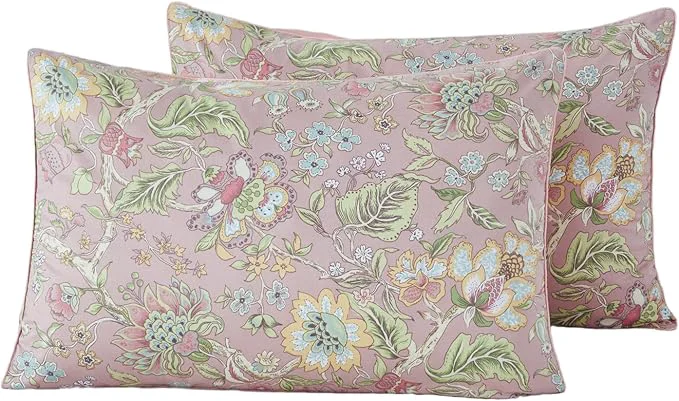 First-Class WINLIFE Cotton Pillow Cases Set of 2 Blush Pink Floral Printed Pillowcase Envelope Closure Pillow Cover Soft amp Breathable Standard 20 39 39 x 26 39 39 Fashionable