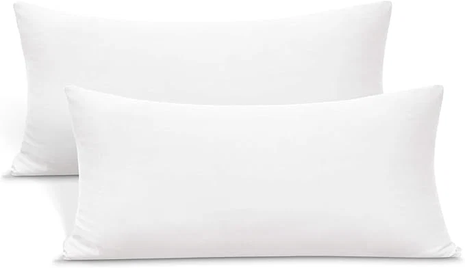 Smart Stretch Toddler Pillowcases - Jersey Knit Travel Pillow Cases to Fit Pillows Sized 12x16 13x18 or 14x20 Ultra Soft Envelope Closure Small Set of 2 White Trusted