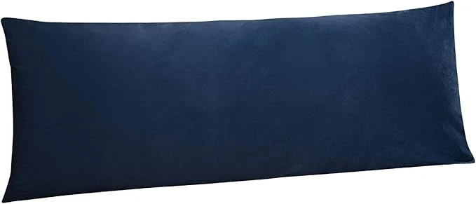 Convenient NTBAY 1 Pack Zippered Velvet Body Pillow Cover Super Soft and Cozy Luxury Fuzzy Flannel 20x54 Long Pillowcase with Zipper 20x54 Inches Navy Blue Professional