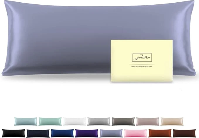 Exceptional Silk Body Pillowcase Mulberry Silk Pillowcase Body Pillow Cases with Zipper Soft Breathable Smooth Cooling 20x54 inches Body Pillow Pillowcase for Sleep Grayish Blue 20 quot X 54 quot 1Pcs Comfortable