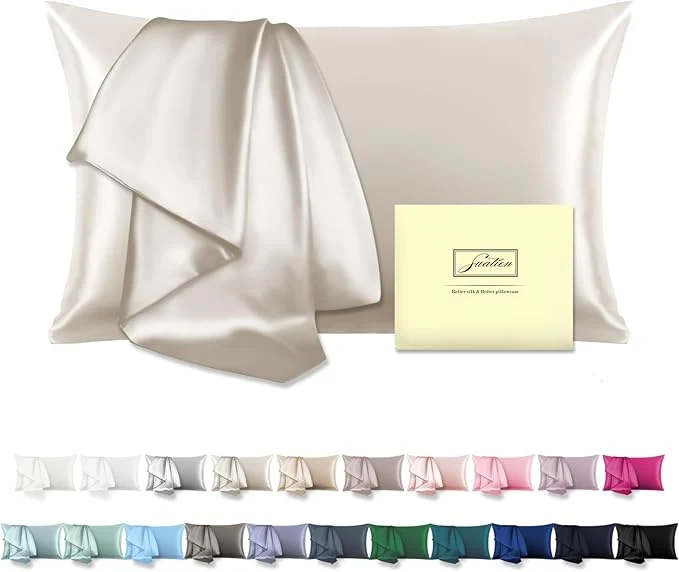Comfortable Mulberry Silk Pillowcase for Hair and Skin Standard Size 20 quot X 26 quot Pillow Case with Hidden Zipper Soft Breathable Smooth Cooling Silk Pillow Covers for Sleeping Beige Standard 1Pcs Proven