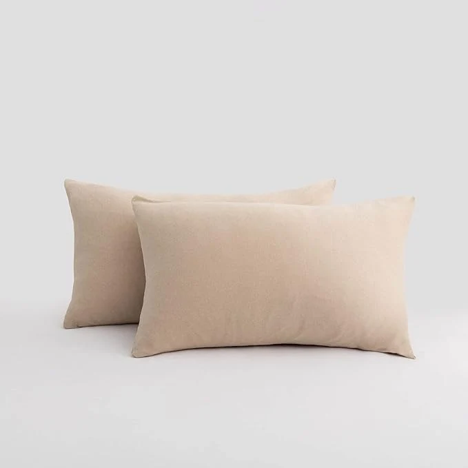 Smart 2-Pack Stretch Pillow Cases - Jersey Knit amp Envelope Closure Pillowcases with Ultra Soft T-Shirt Like Polyester Blend - Suitable for Queen or Standard Size Set of 2 Heather Taupe Fast
