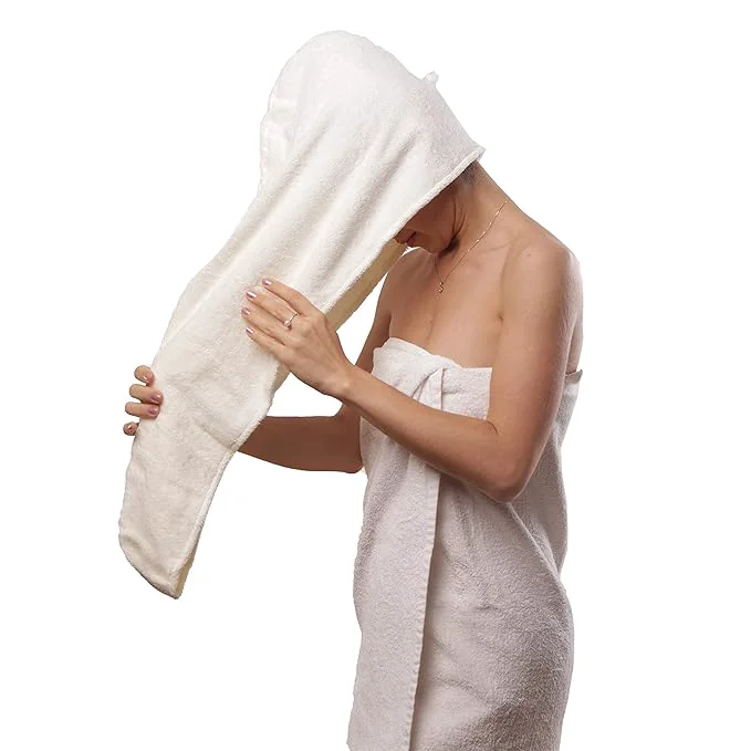 Prestigious Huge Cotton Hair Towel Wrap for Women Green