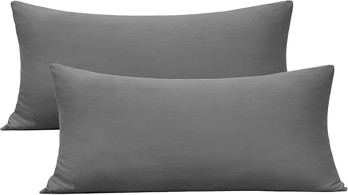 Classic 2-Pack Stretch Pillow Cases King - Jersey Knit amp Ultra Soft Pillowcases T-Shirt Like Microfiber Blend - Envelope Closure amp Suitable for 20x36 20x40 King Size Set of 2 Dark Gray Practical