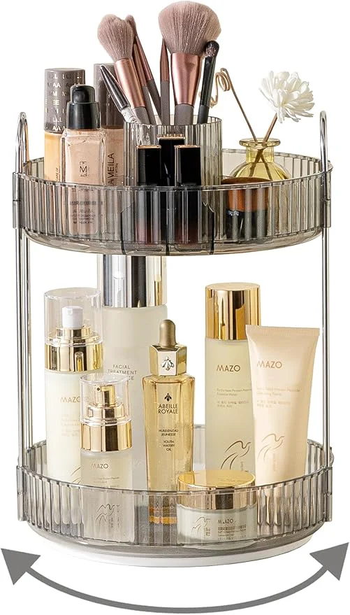 Sophisticated Asayuee 360 Rotating Makeup Organizer 2 Tier Large Capacity Make Up Organizers Consistent