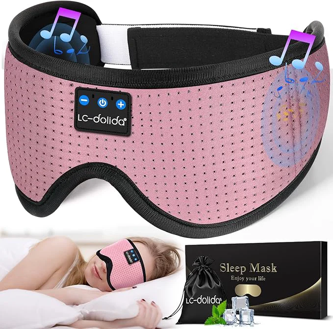 Natural LC-dolida Sleep Mask with Bluetooth Headphones Sleep Headphones Bluetooth Selected