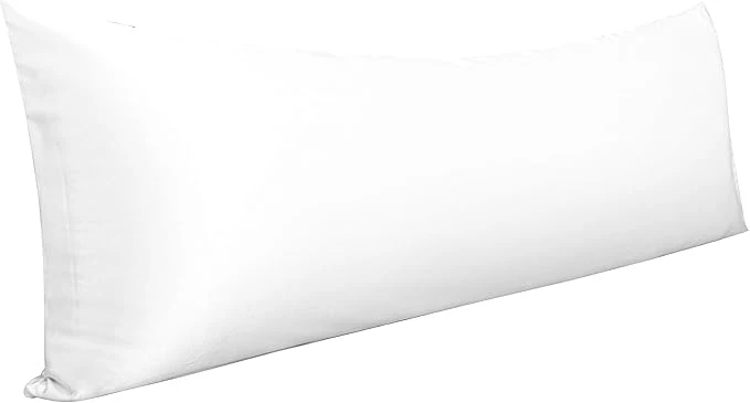 Elegant NTBAY Satin Body Pillowcase for Hair and Skin Luxurious and Silky Pillow case with Envelope Closure 20x54 Inches White Eco-Friendly